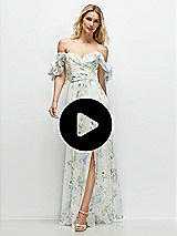 Video 1 Thumbnail - Butter Yellow Dramatic Ruffle Edge Strap Chiffon Maxi Dress