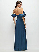 Alt View 3 Thumbnail - Dusk Blue Dramatic Ruffle Edge Strap Chiffon Maxi Dress