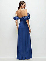 Alt View 3 Thumbnail - Classic Blue Dramatic Ruffle Edge Strap Chiffon Maxi Dress