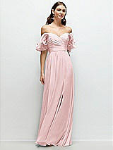 Alt View 1 Thumbnail - Ballet Pink Dramatic Ruffle Edge Strap Chiffon Maxi Dress