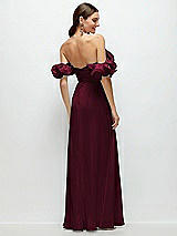 Alt View 3 Thumbnail - Cabernet Dramatic Ruffle Edge Strap Chiffon Maxi Dress