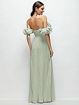 Alt View 3 Thumbnail - Celadon Dramatic Ruffle Edge Strap Chiffon Maxi Dress