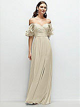 Alt View 1 Thumbnail - Champagne Dramatic Ruffle Edge Strap Chiffon Maxi Dress