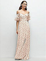 Alt View 1 Thumbnail - Coquette Floral Print Dramatic Ruffle Edge Strap Chiffon Maxi Dress