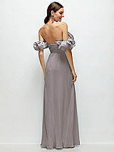 Alt View 3 Thumbnail - Cashmere Gray Dramatic Ruffle Edge Strap Chiffon Maxi Dress