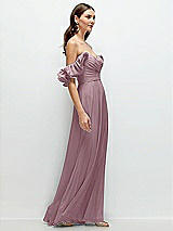 Alt View 2 Thumbnail - Dusty Rose Dramatic Ruffle Edge Strap Chiffon Maxi Dress