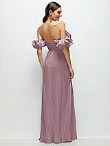 Alt View 3 Thumbnail - Dusty Rose Dramatic Ruffle Edge Strap Chiffon Maxi Dress