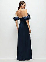 Alt View 3 Thumbnail - Midnight Navy Dramatic Ruffle Edge Strap Chiffon Maxi Dress