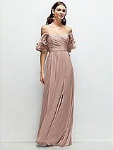 Alt View 1 Thumbnail - Neu Nude Dramatic Ruffle Edge Strap Chiffon Maxi Dress