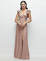 Front View Thumbnail - Neu Nude Dramatic Ruffle Edge Strap Chiffon Maxi Dress