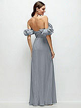 Alt View 3 Thumbnail - Platinum Dramatic Ruffle Edge Strap Chiffon Maxi Dress