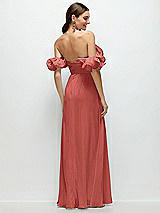 Alt View 3 Thumbnail - Coral Pink Dramatic Ruffle Edge Strap Chiffon Maxi Dress