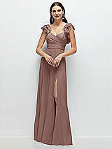 Front View Thumbnail - Sienna Dramatic Ruffle Edge Strap Chiffon Maxi Dress