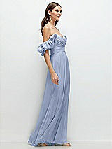 Alt View 2 Thumbnail - Sky Blue Dramatic Ruffle Edge Strap Chiffon Maxi Dress