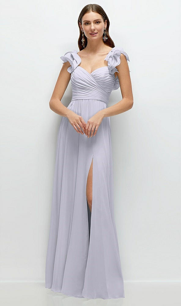 Front View - Silver Dove Dramatic Ruffle Edge Strap Chiffon Maxi Dress