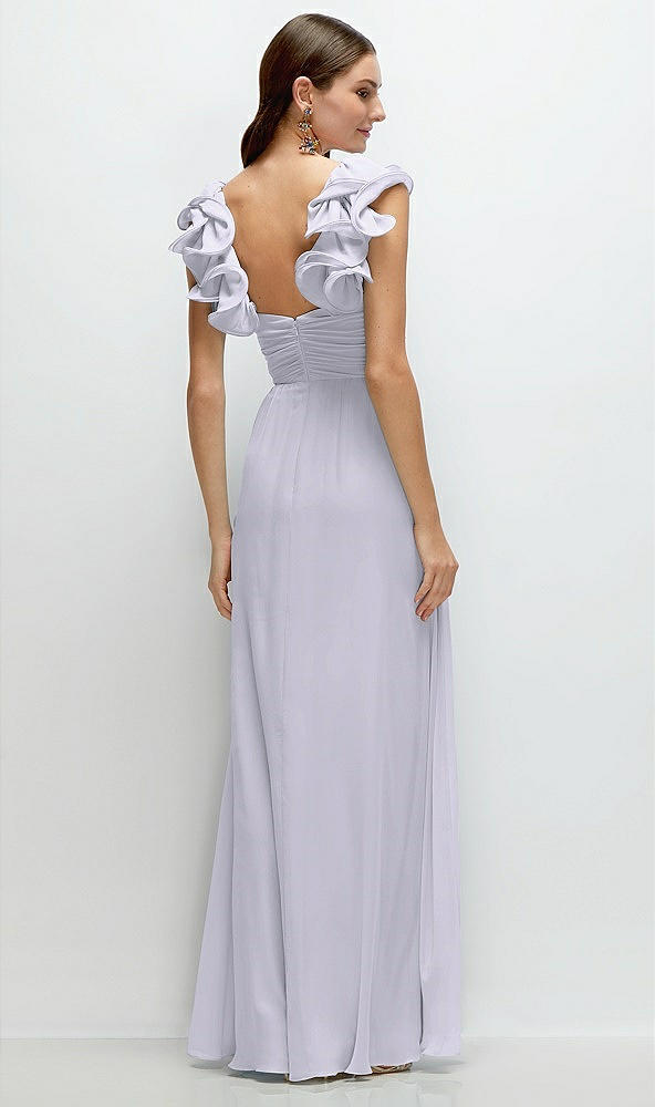 Back View - Silver Dove Dramatic Ruffle Edge Strap Chiffon Maxi Dress