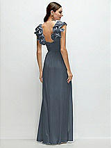 Rear View Thumbnail - Silverstone Dramatic Ruffle Edge Strap Chiffon Maxi Dress