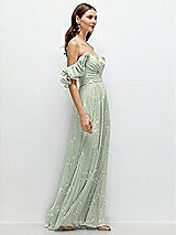 Alt View 2 Thumbnail - Vintage Primrose Sage Dramatic Ruffle Edge Strap Chiffon Maxi Dress