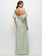 Alt View 3 Thumbnail - Vintage Primrose Sage Dramatic Ruffle Edge Strap Chiffon Maxi Dress