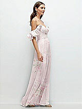 Alt View 2 Thumbnail - Watercolor Print Dramatic Ruffle Edge Strap Chiffon Maxi Dress