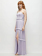 Side View Thumbnail - Moondance Strapless Chiffon Maxi Dress with Tiered Micro Ruffle Full Skirt