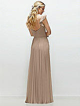 Rear View Thumbnail - Topaz Convertible Ruffle Strap Chiffon Maxi Dress with Full Circle Skirt