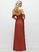 Alt View 3 Thumbnail - Amber Sunset Convertible Ruffle Strap Chiffon Maxi Dress with Full Circle Skirt