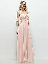 Alt View 2 Thumbnail - Blush Convertible Ruffle Strap Chiffon Maxi Dress with Full Circle Skirt