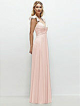 Side View Thumbnail - Blush Convertible Ruffle Strap Chiffon Maxi Dress with Full Circle Skirt