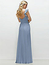 Rear View Thumbnail - Cloudy Convertible Ruffle Strap Chiffon Maxi Dress with Full Circle Skirt