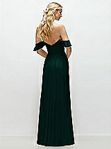 Alt View 3 Thumbnail - Evergreen Convertible Ruffle Strap Chiffon Maxi Dress with Full Circle Skirt