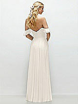 Alt View 3 Thumbnail - Ivory Convertible Ruffle Strap Chiffon Maxi Dress with Full Circle Skirt