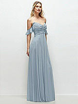 Alt View 2 Thumbnail - Mist Convertible Ruffle Strap Chiffon Maxi Dress with Full Circle Skirt