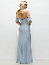 Alt View 3 Thumbnail - Mist Convertible Ruffle Strap Chiffon Maxi Dress with Full Circle Skirt