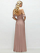 Alt View 3 Thumbnail - Neu Nude Convertible Ruffle Strap Chiffon Maxi Dress with Full Circle Skirt