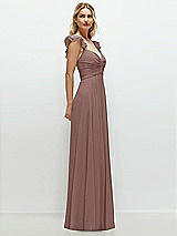 Side View Thumbnail - Sienna Convertible Ruffle Strap Chiffon Maxi Dress with Full Circle Skirt