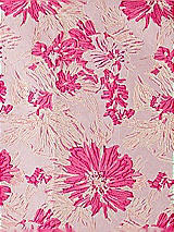 Front View Thumbnail - Hibiscus Pink Multi Hibiscus Pink Floral Jacquard Fabric by the Yard