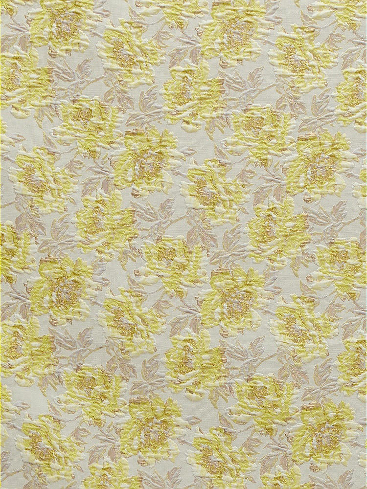 Front View - Golden Yellow Golden Yellow Floral Jacquard Fabric by the Yard