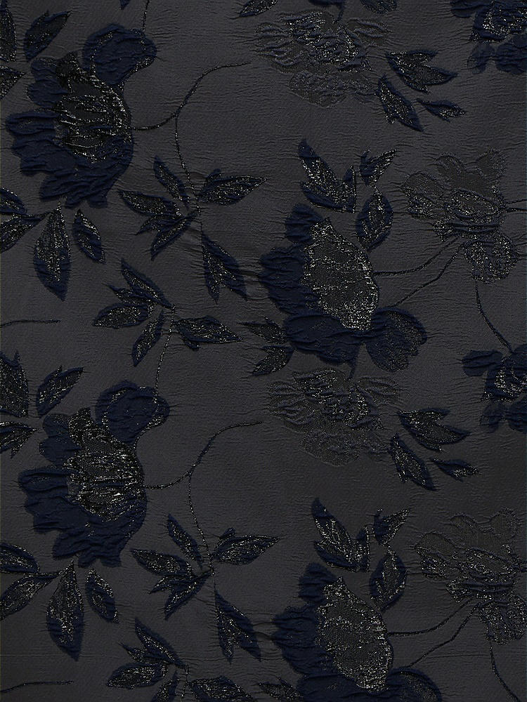 Front View - Noir Midnight Navy Noir Garden Metallic Jacquard Fabric by the Yard