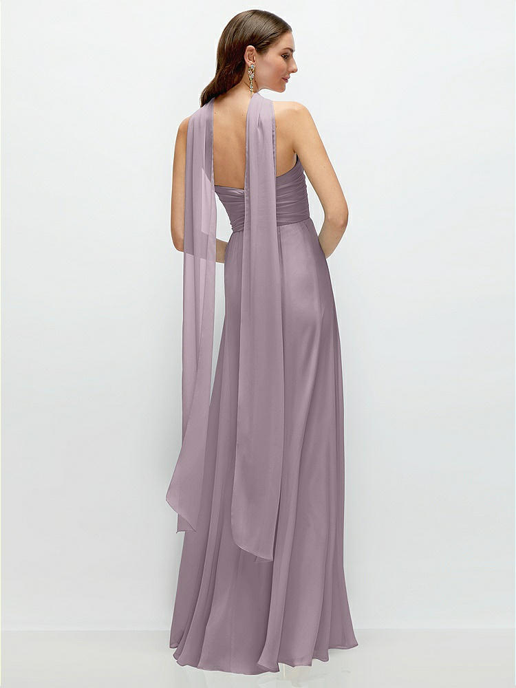 Back View - Lilac Dusk Skinny Chiffon Scarf