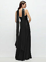 Rear View Thumbnail - Black Skinny Chiffon Scarf