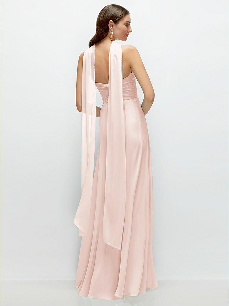 Back View - Blush Skinny Chiffon Scarf