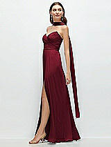 Front View Thumbnail - Burgundy Skinny Chiffon Scarf