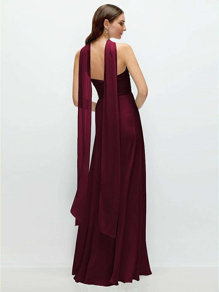 Back View - Cabernet Skinny Chiffon Scarf