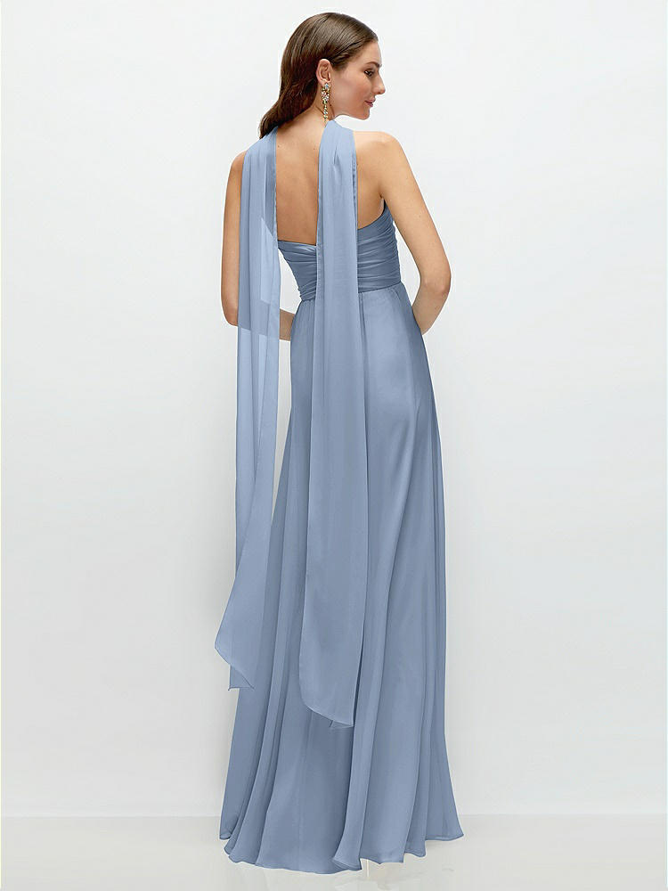 Back View - Cloudy Skinny Chiffon Scarf