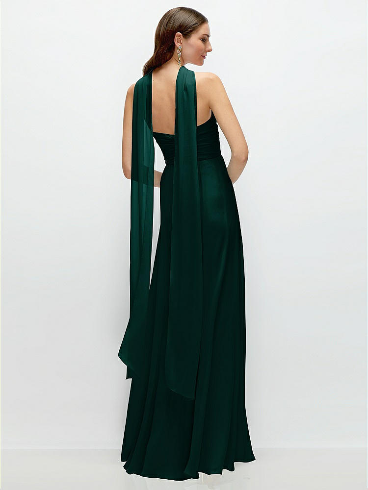 Back View - Evergreen Skinny Chiffon Scarf