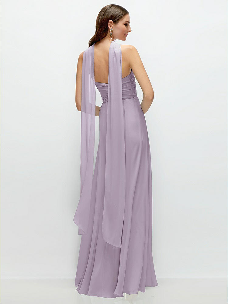 Back View - Lilac Haze Skinny Chiffon Scarf