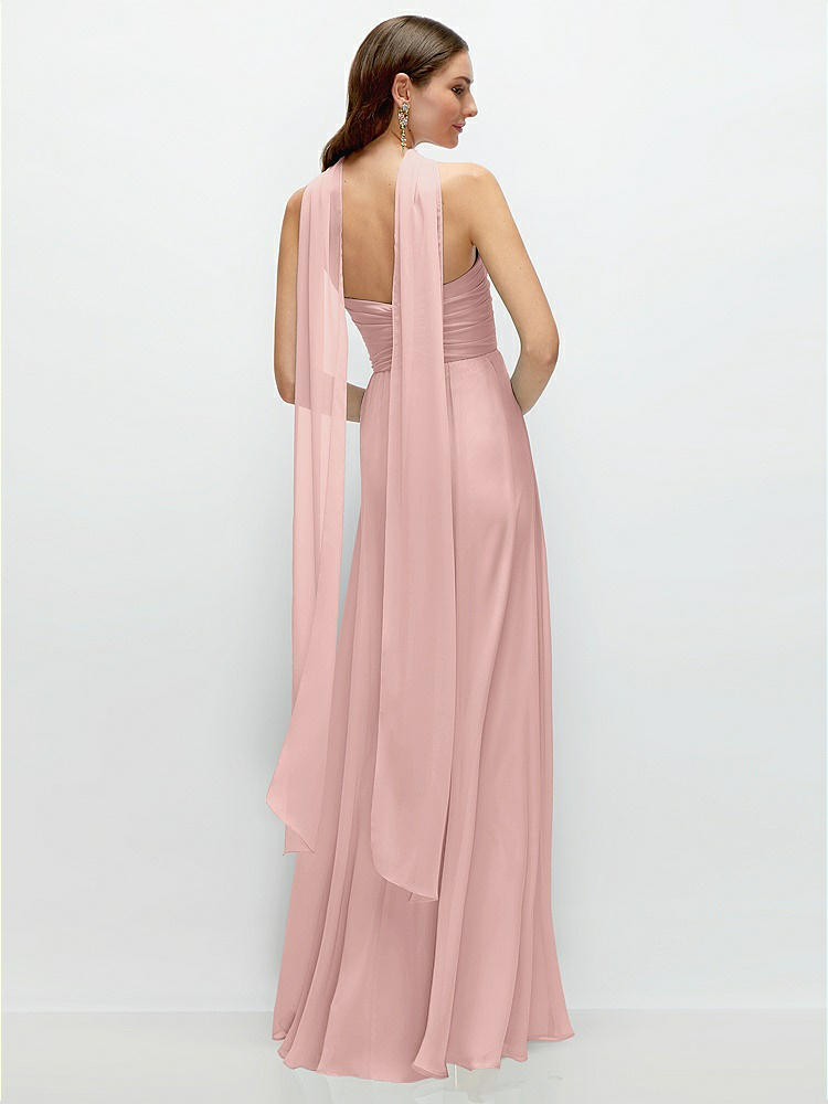 Back View - Rose Skinny Chiffon Scarf