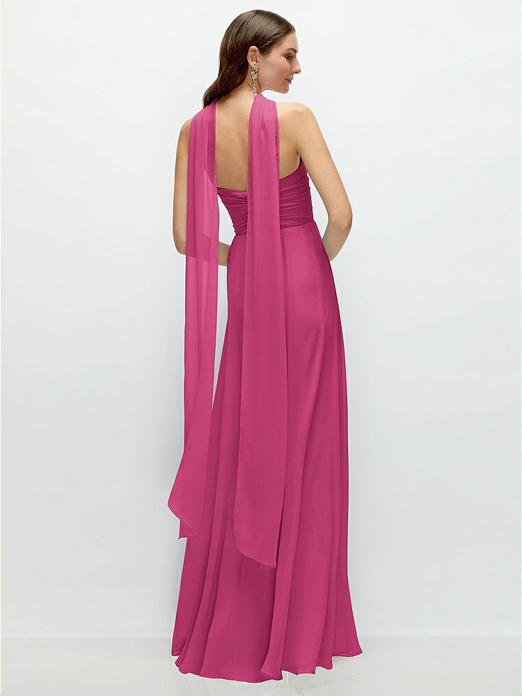 Back View - Tea Rose Skinny Chiffon Scarf