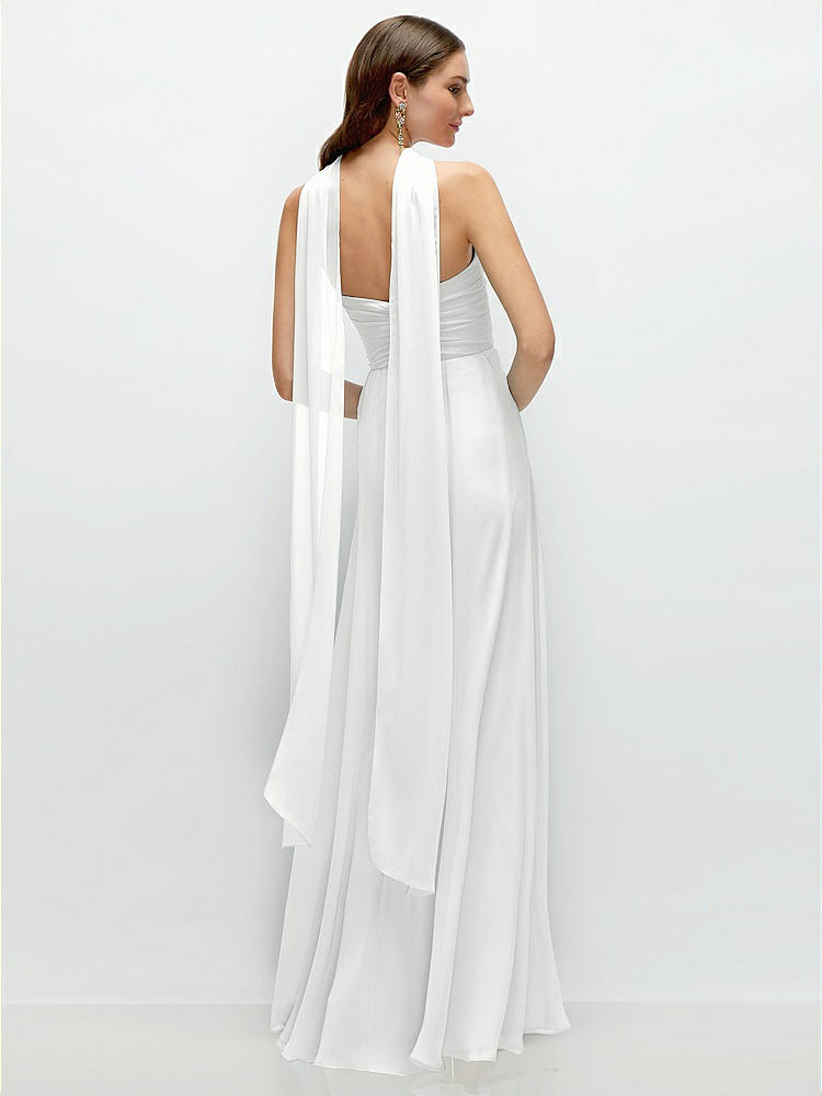 Back View - White Skinny Chiffon Scarf